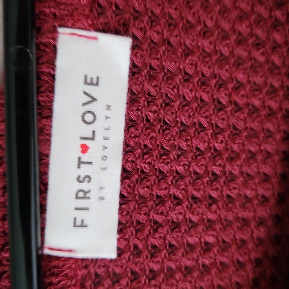 First Love Plus Size Waffle Knit Crewneck Sweater Top - Picture 3 of 4